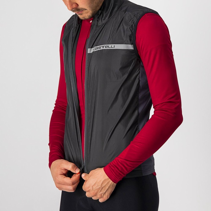 Castelli SQUADRA STRETCH Vest Heren Zwart Donkergrijs | GSE925041