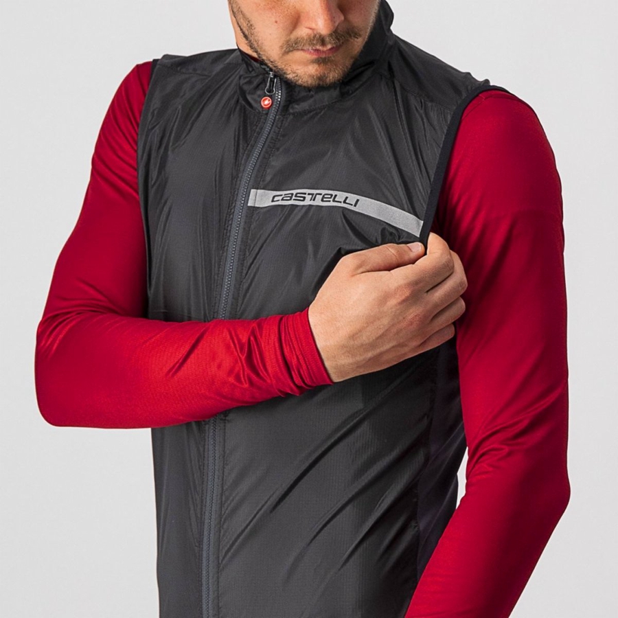 Castelli SQUADRA STRETCH Vest Heren Zwart Donkergrijs | GSE925041