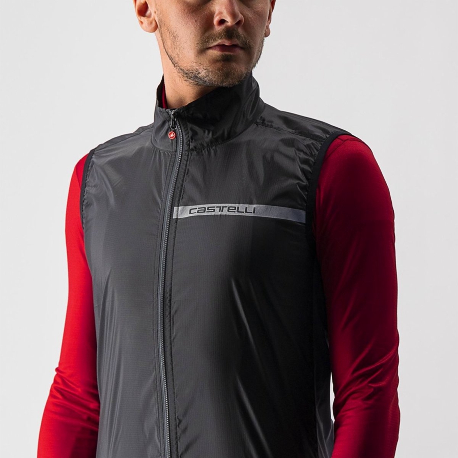 Castelli SQUADRA STRETCH Vest Heren Zwart Donkergrijs | GSE925041