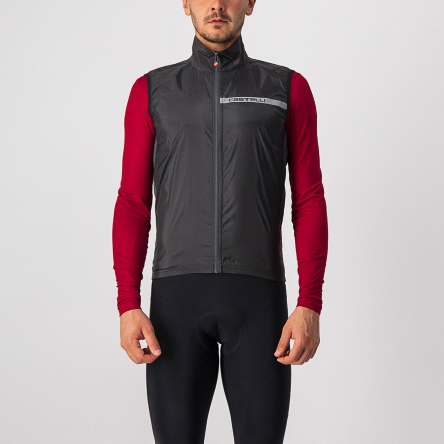 Castelli SQUADRA STRETCH Vest Heren Zwart Donkergrijs | GSE925041