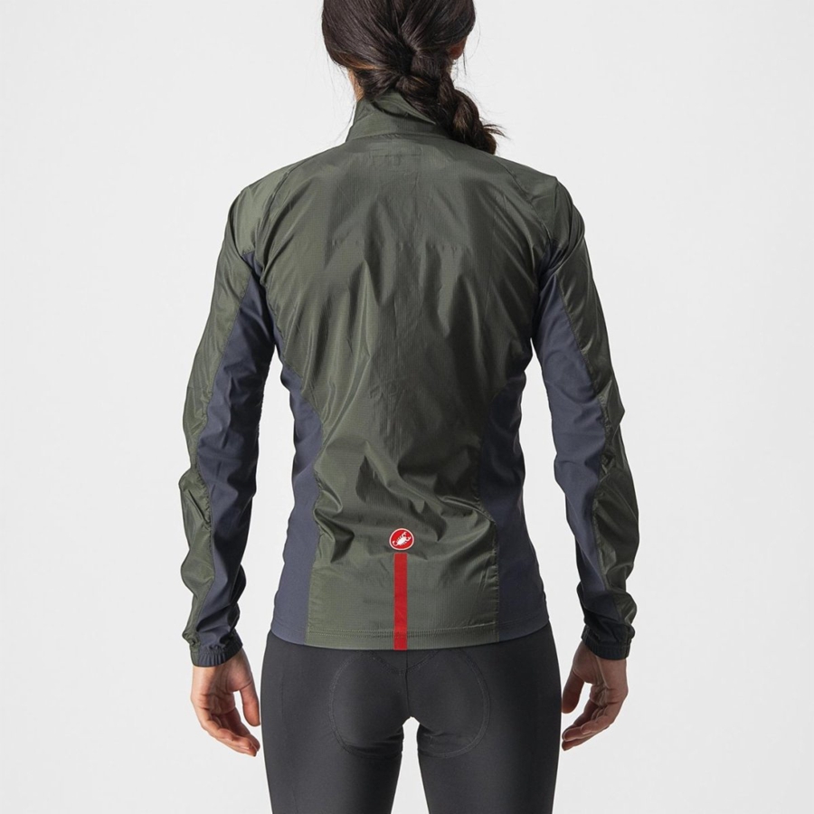 Castelli SQUADRA STRETCH W Bescherming Dames Groen Donkergrijs | QIZ714306