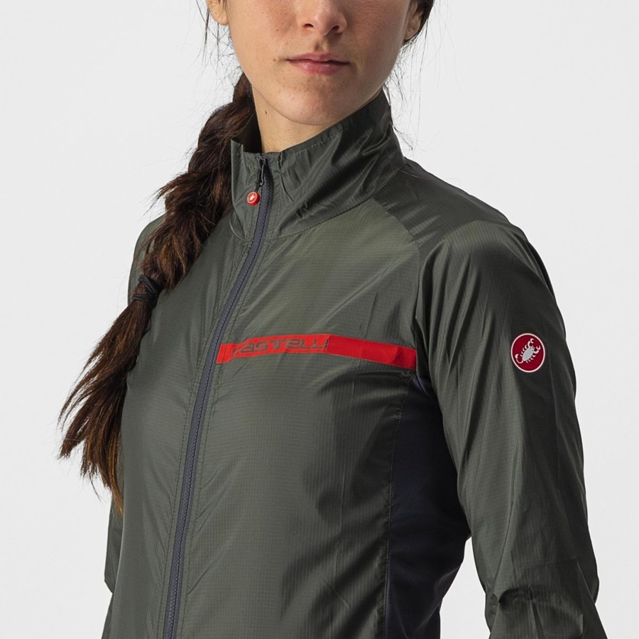 Castelli SQUADRA STRETCH W Bescherming Dames Groen Donkergrijs | QIZ714306