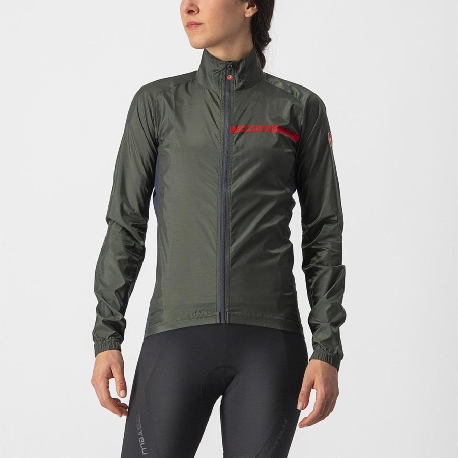 Castelli SQUADRA STRETCH W Bescherming Dames Groen Donkergrijs | QIZ714306