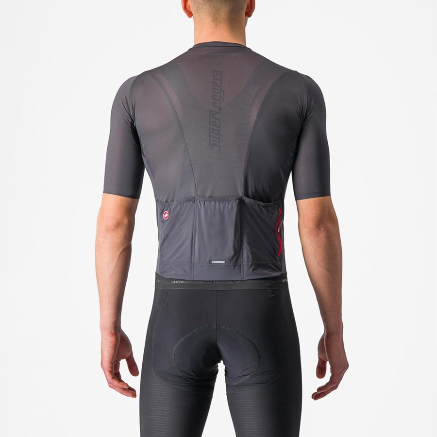 Castelli SUPERLEGGERA 3 Jersey Heren Donkergrijs | UHL540689