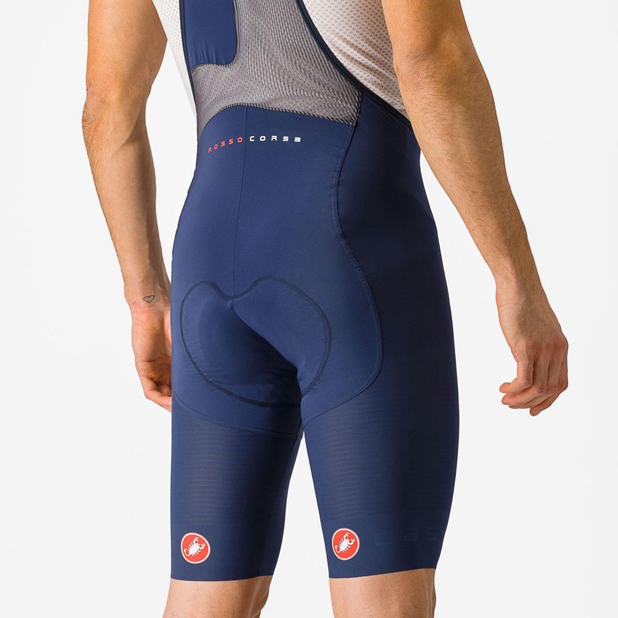 Castelli SUPERLEGGERA Korte Broek Met Slabbetje Heren Blauw | RQB826951