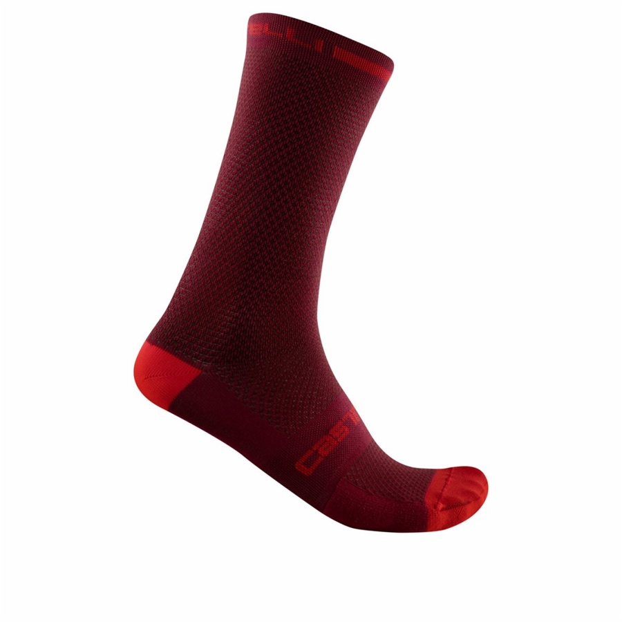 Castelli SUPERLEGGERA T 18 Sokken Heren Bordeaux | EPG805321