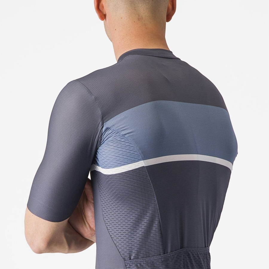 Castelli TRADIZIONE Jersey Heren Blauw Lichtgrijs Blauw | PUF361472