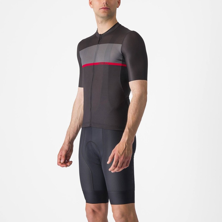 Castelli TRADIZIONE Jersey Heren Zwart Donkergrijs Rood | CUS816725