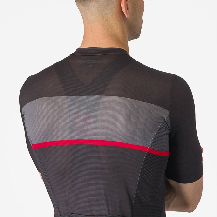 Castelli TRADIZIONE Jersey Heren Zwart Donkergrijs Rood | CUS816725