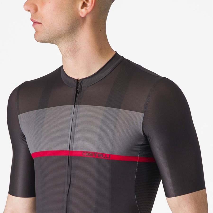 Castelli TRADIZIONE Jersey Heren Zwart Donkergrijs Rood | CUS816725