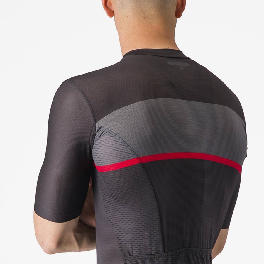 Castelli TRADIZIONE Jersey Heren Zwart Donkergrijs Rood | CUS816725