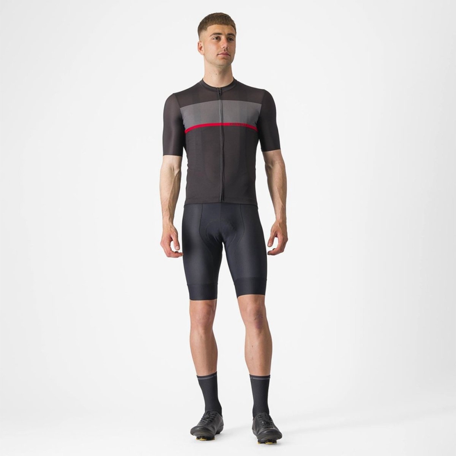 Castelli TRADIZIONE Jersey Heren Zwart Donkergrijs Rood | CUS816725