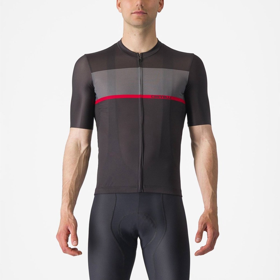 Castelli TRADIZIONE Jersey Heren Zwart Donkergrijs Rood | CUS816725