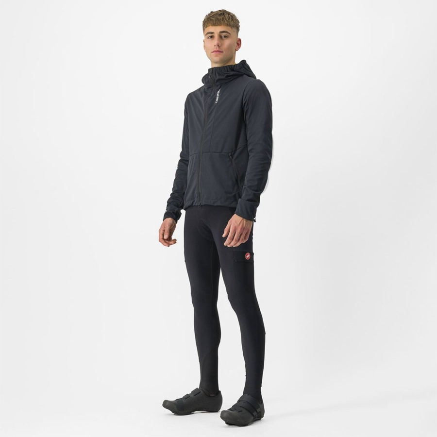 Castelli TRAIL HOODIE Jassen Heren Zwart | PHG531708