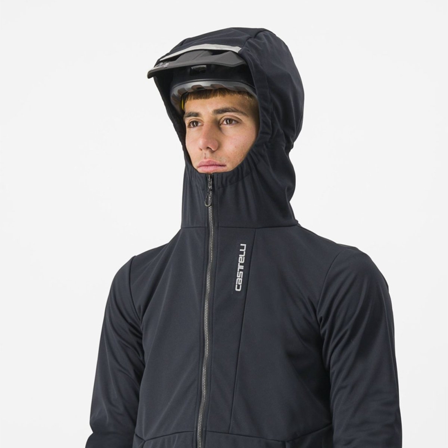 Castelli TRAIL HOODIE Jassen Heren Zwart | PHG531708