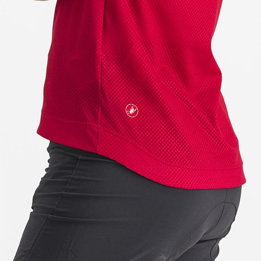 Castelli TRAIL TECH 2 W TEE Jersey Dames Donkerrood | POX576490