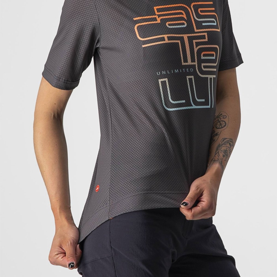 Castelli TRAIL TECH W TEE Jersey Dames Donkergrijs | RIX298341