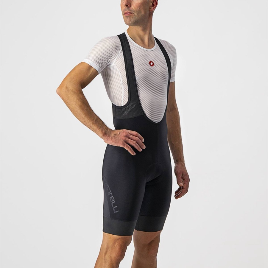 Castelli TUTTO NANO Korte Broek Met Slabbetje Heren Zwart | OCY982564