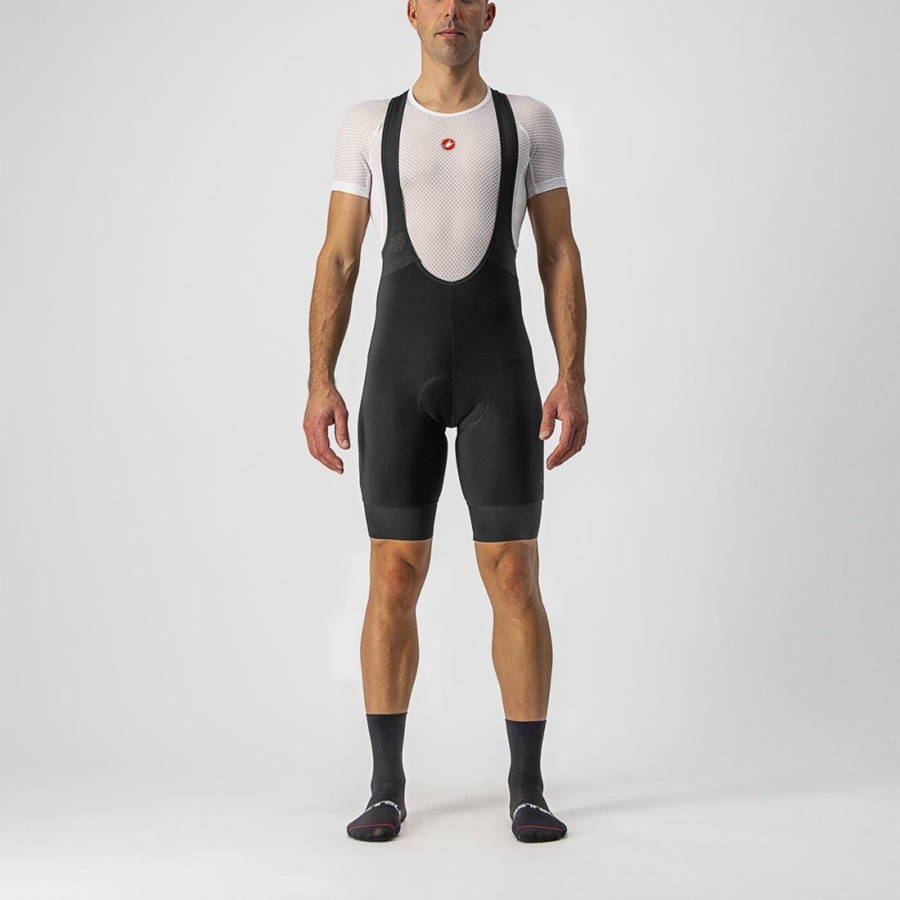 Castelli TUTTO NANO Korte Broek Met Slabbetje Heren Zwart | OCY982564