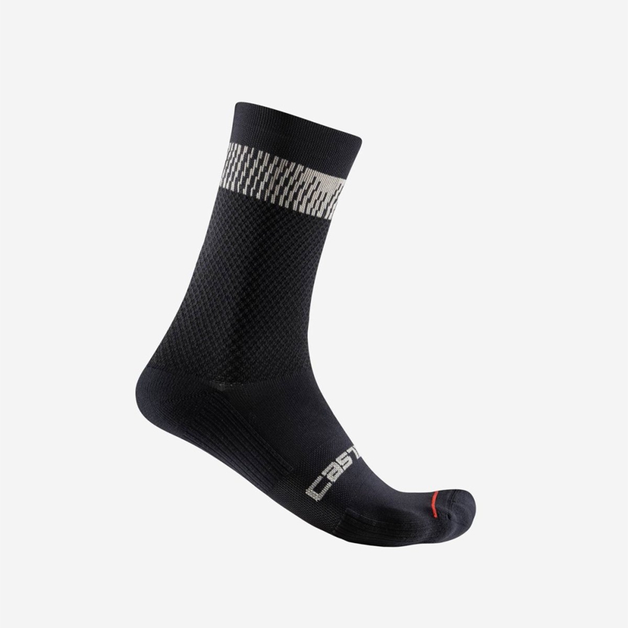 Castelli UNLIMITED 18 Sokken Heren Zwart Zilver | QCI432716