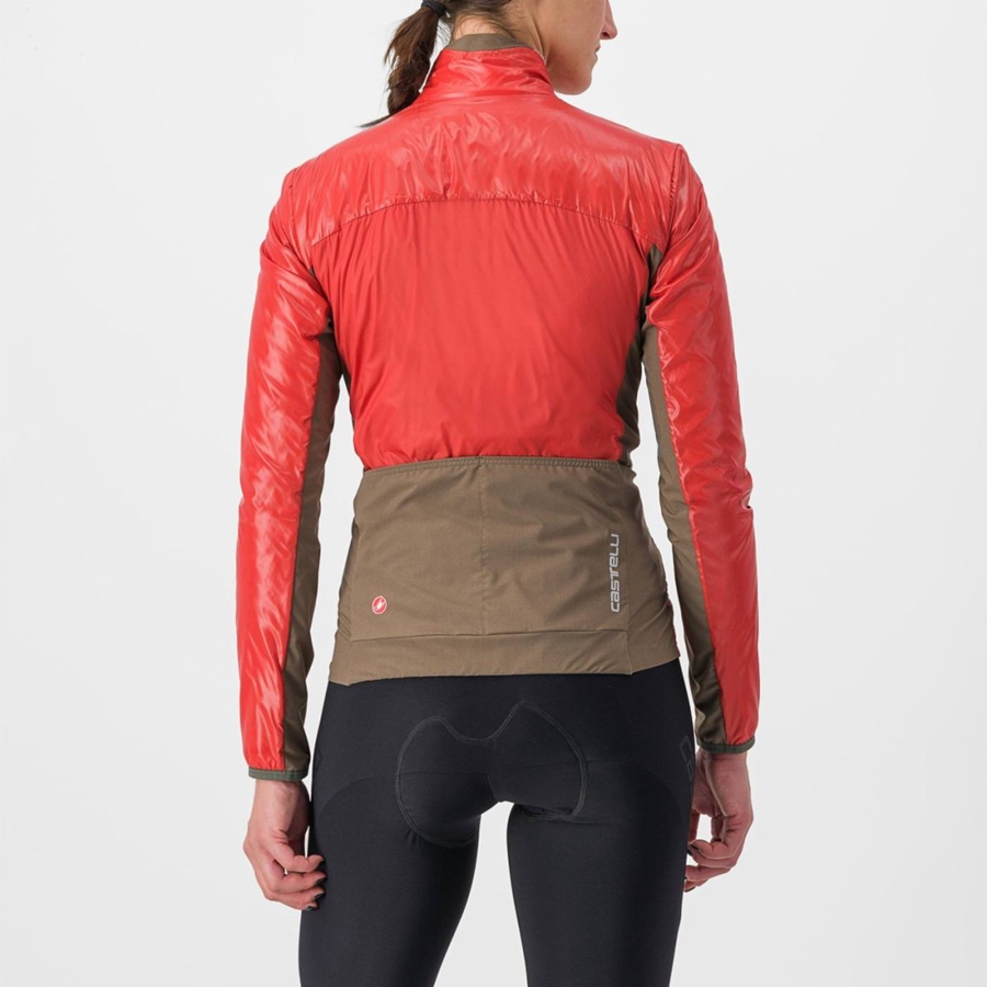 Castelli UNLIMITED 2 W PUFFY Jassen Dames Rood Zilver Grijs | RJL497031