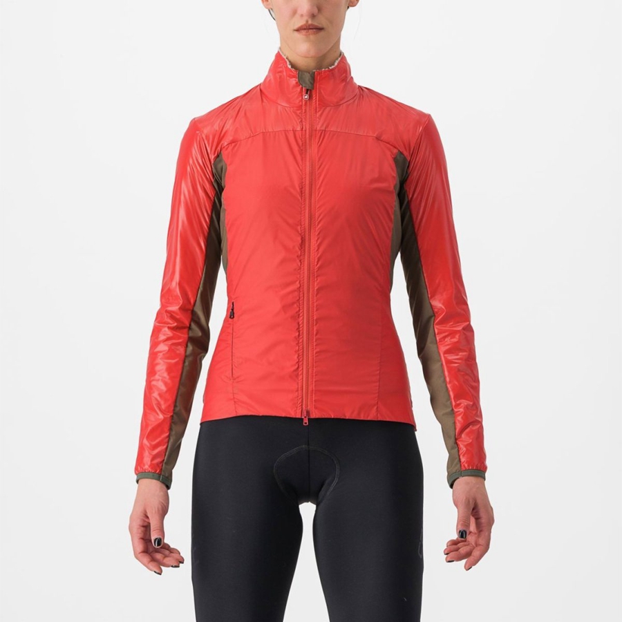 Castelli UNLIMITED 2 W PUFFY Jassen Dames Rood Zilver Grijs | RJL497031