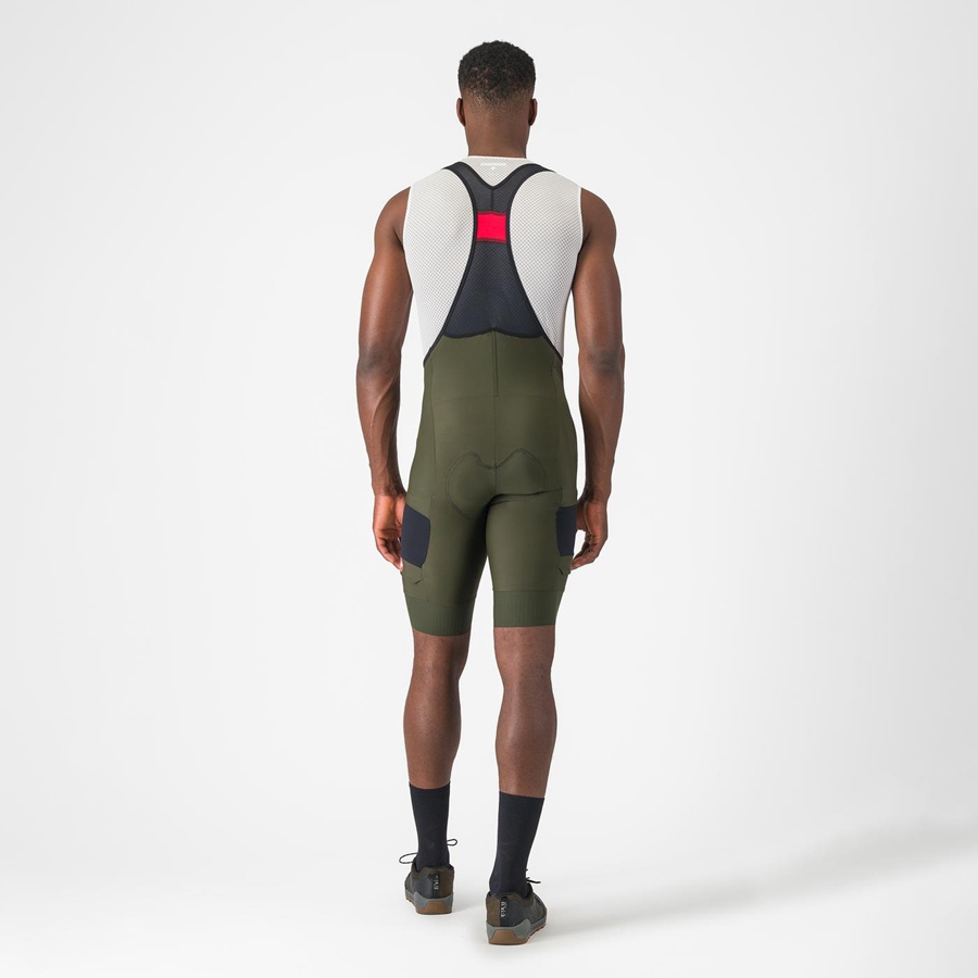 Castelli UNLIMITED CARGO Korte Broek Met Slabbetje Heren Diepgroen | RIH201984