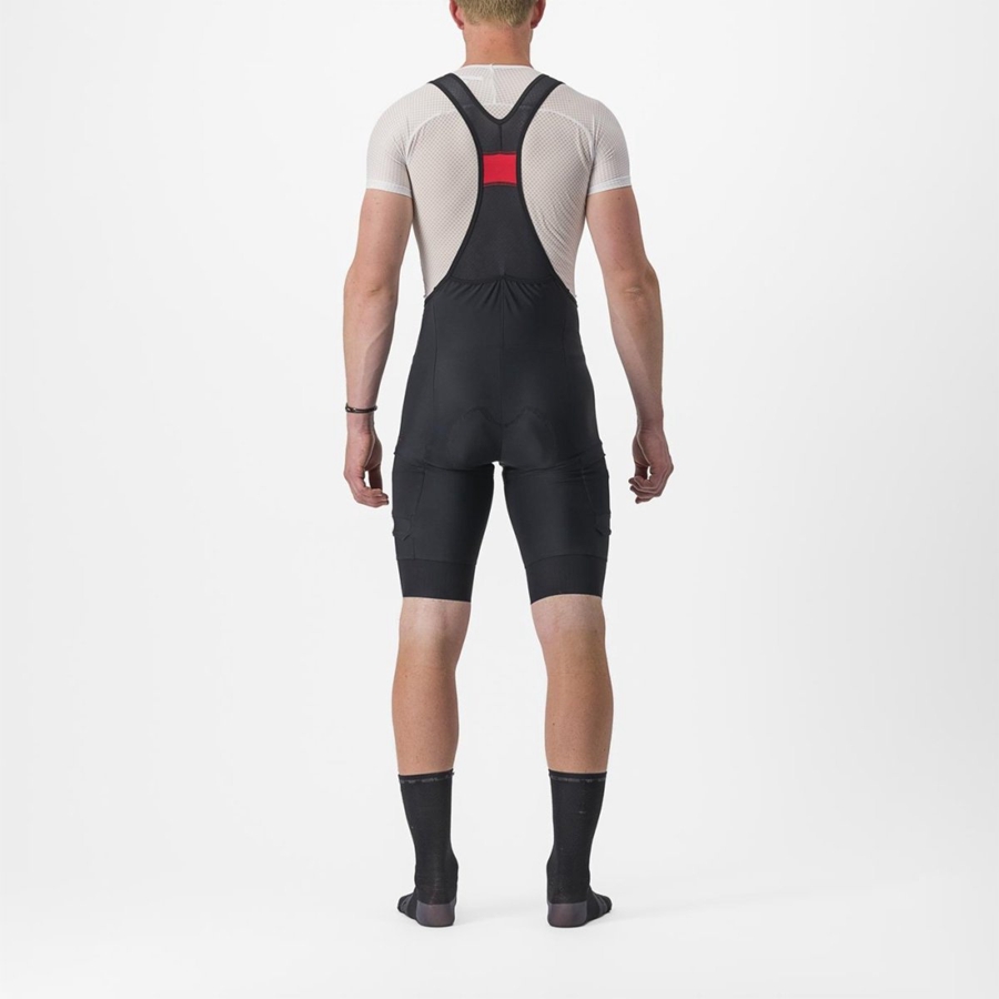 Castelli UNLIMITED CARGO Korte Broek Met Slabbetje Heren Zwart | YJH384102