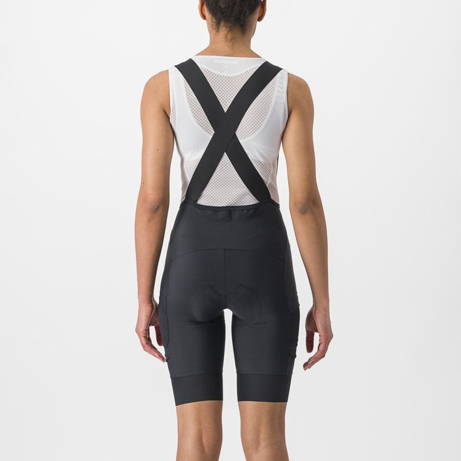 Castelli UNLIMITED CARGO W Korte Broek Met Slabbetje Dames Zwart | ZBW910682