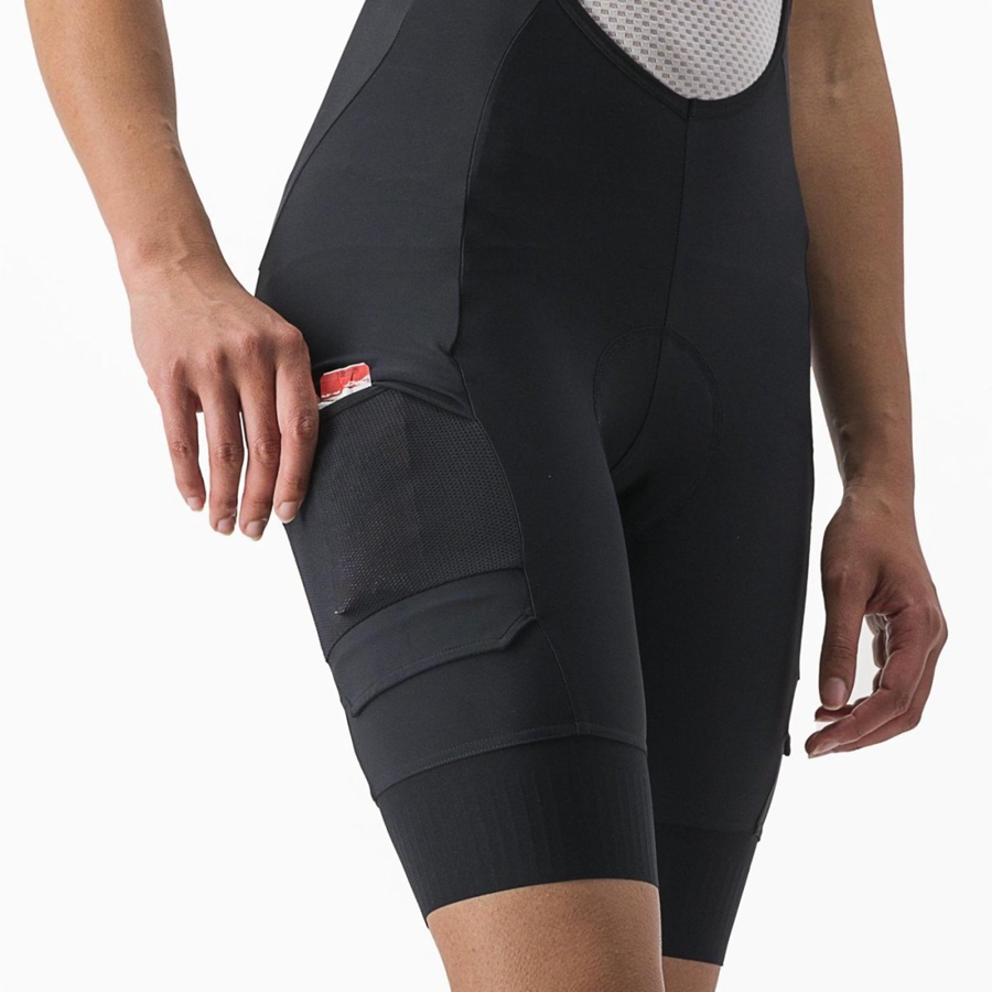 Castelli UNLIMITED CARGO W Korte Broek Met Slabbetje Dames Zwart | ZBW910682