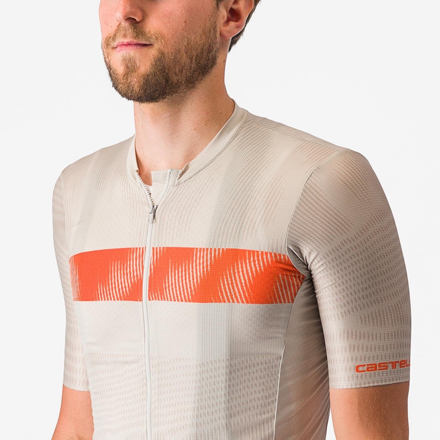 Castelli UNLIMITED ENDURANCE Jersey Heren Zilver Oranje Rood | RYN864039