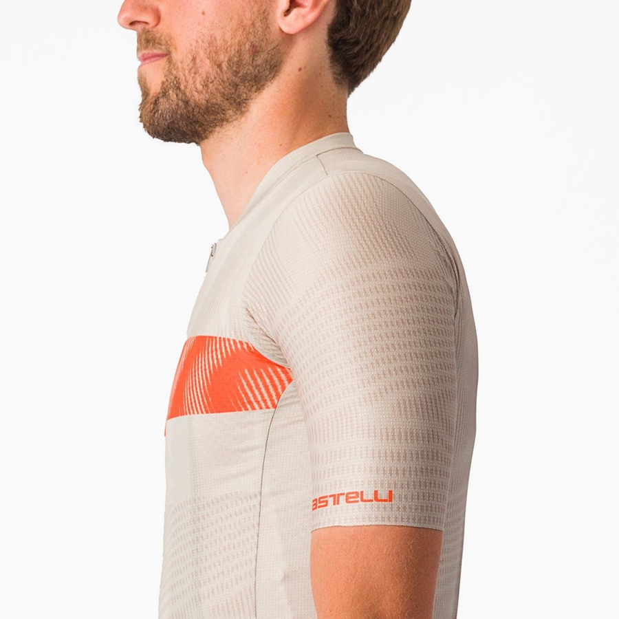 Castelli UNLIMITED ENDURANCE Jersey Heren Zilver Oranje Rood | RYN864039