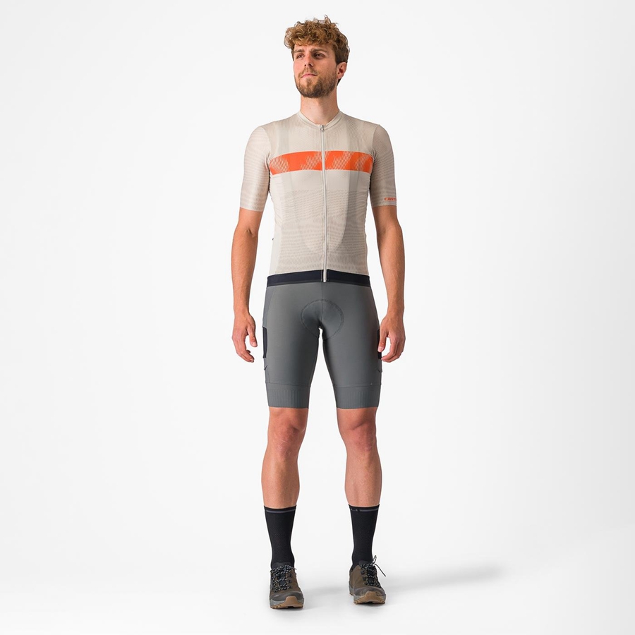 Castelli UNLIMITED ENDURANCE Jersey Heren Zilver Oranje Rood | RYN864039