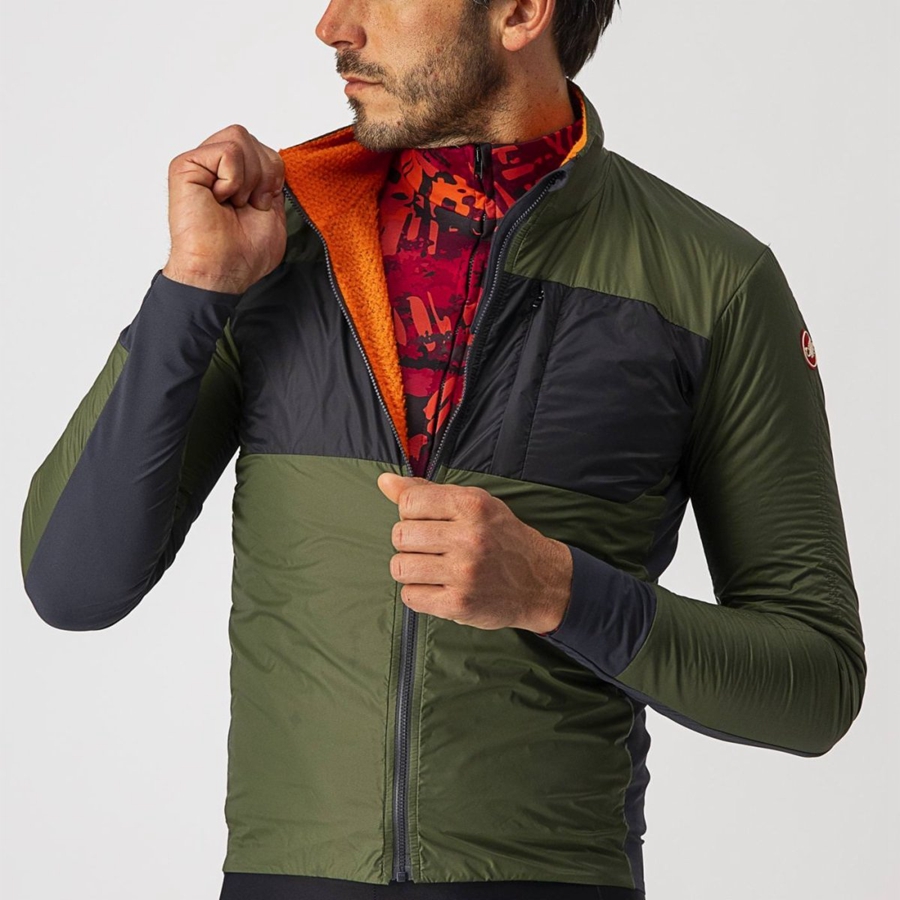 Castelli UNLIMITED PUFFY Jassen Heren Lichtgroen Donkergrijs | RBH382194