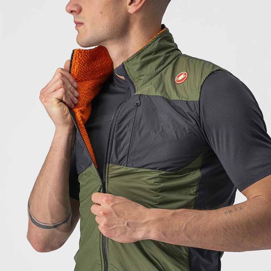 Castelli UNLIMITED PUFFY Vest Heren Lichtgroen Donkergrijs | ZEN654932