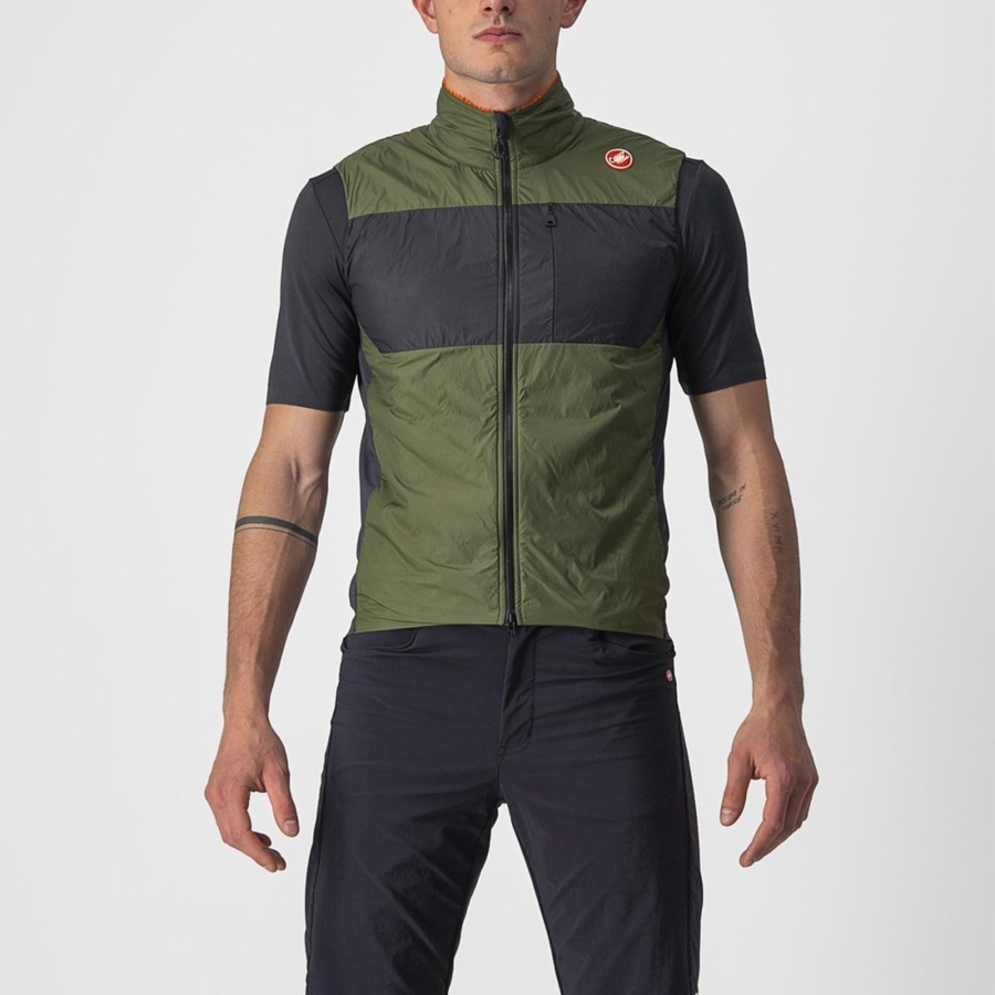 Castelli UNLIMITED PUFFY Vest Heren Lichtgroen Donkergrijs | ZEN654932