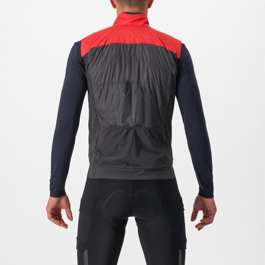 Castelli UNLIMITED PUFFY Vest Heren Rood Donkergrijs | THC754968