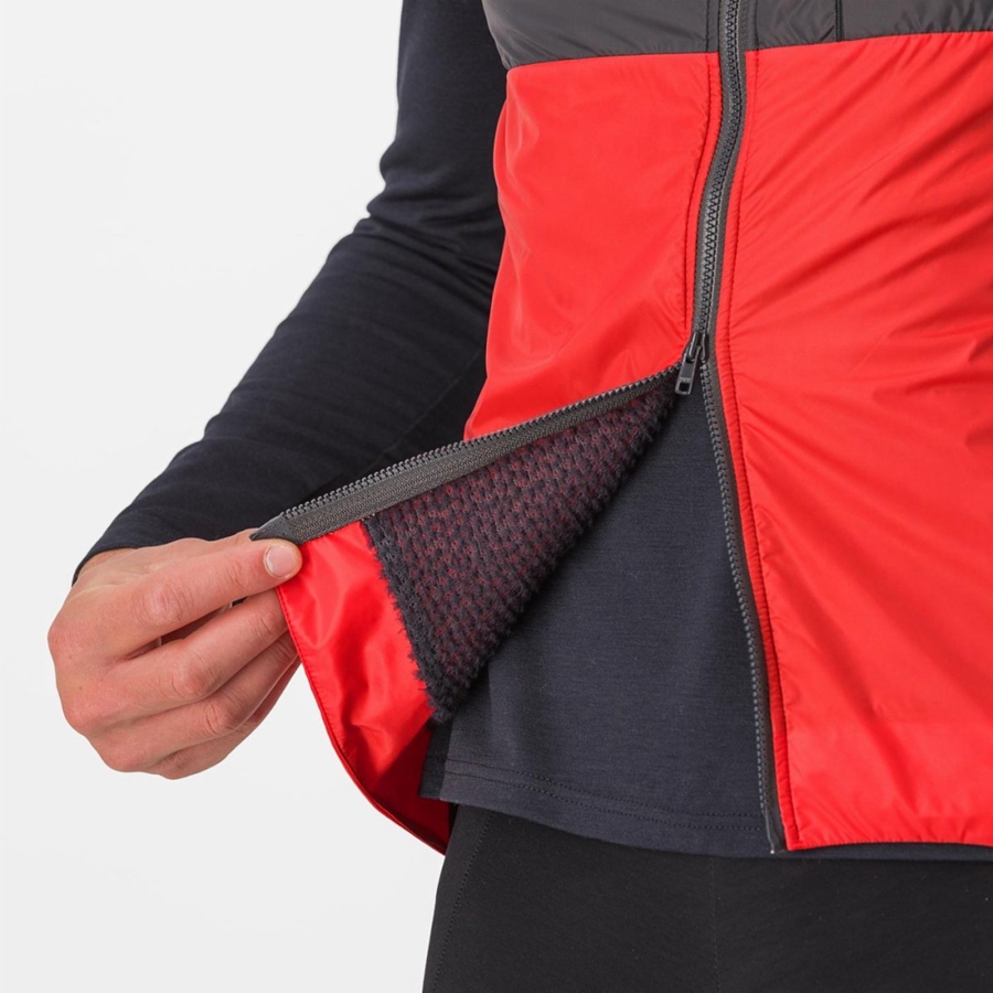 Castelli UNLIMITED PUFFY Vest Heren Rood Donkergrijs | THC754968