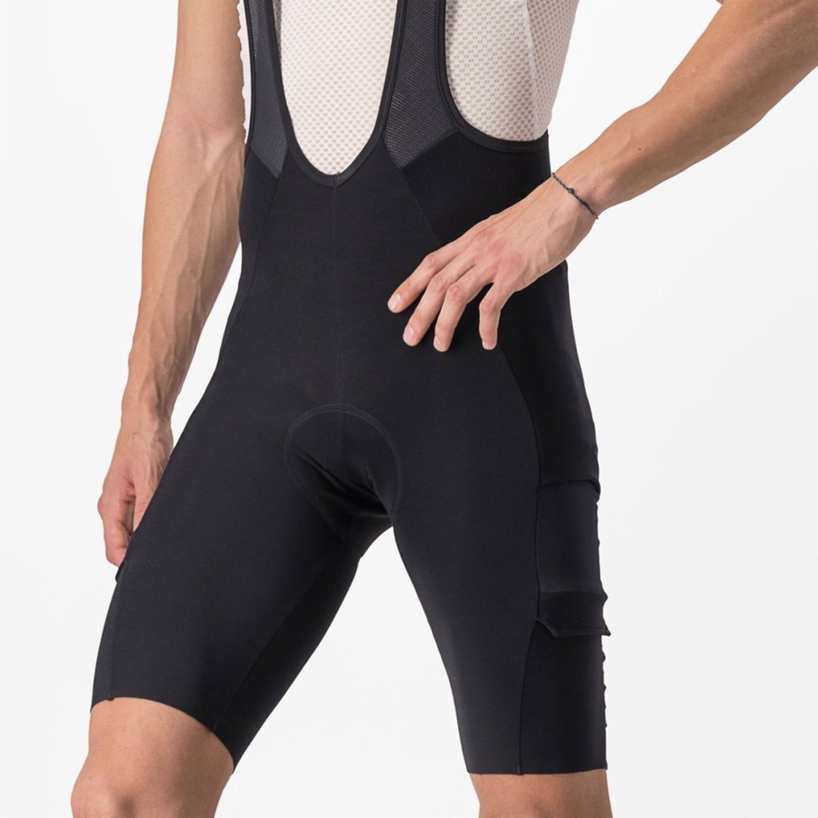 Castelli UNLIMITED THERMAL Korte Broek Met Slabbetje Heren Zwart | HGC864179