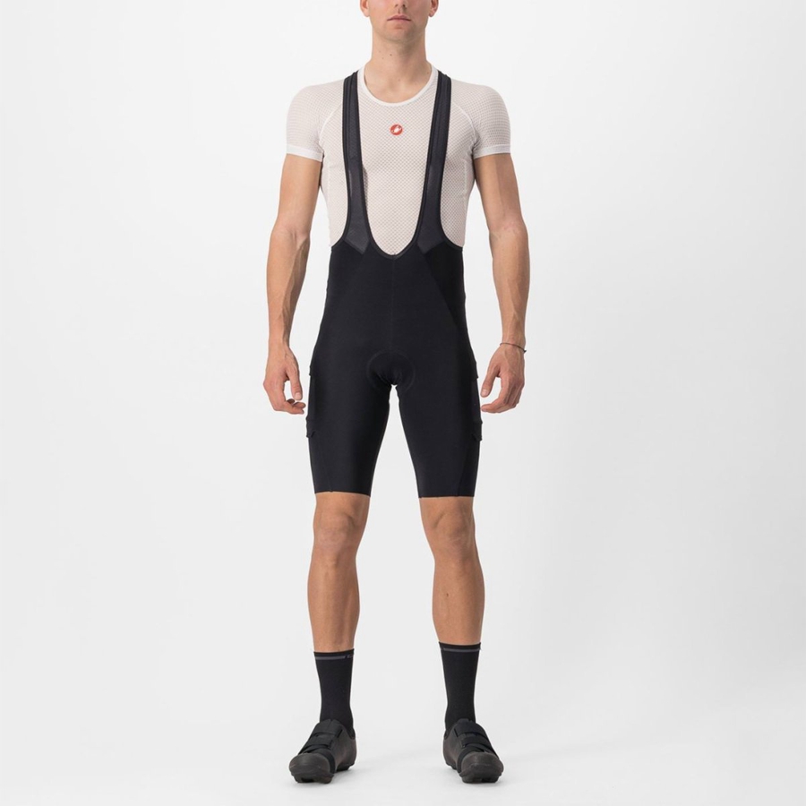 Castelli UNLIMITED THERMAL Korte Broek Met Slabbetje Heren Zwart | HGC864179