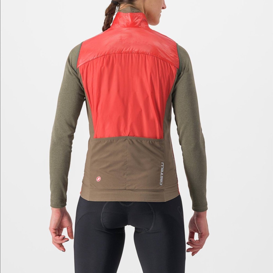 Castelli UNLIMITED W PUFFY Vest Dames Rood Zilver Grijs | KYL029341