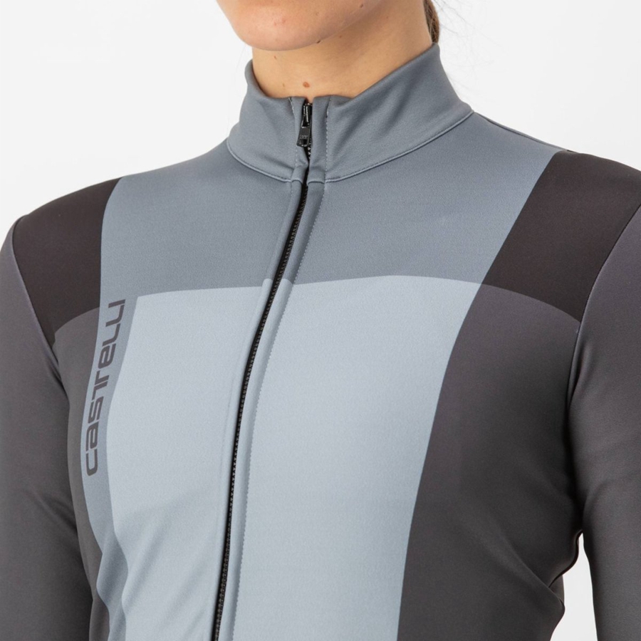 Castelli UNLIMITED W THERMAL Jersey Dames Zwart Grijs | FUA794318