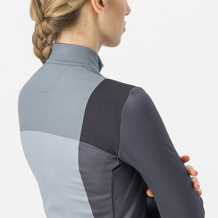 Castelli UNLIMITED W THERMAL Jersey Dames Zwart Grijs | FUA794318