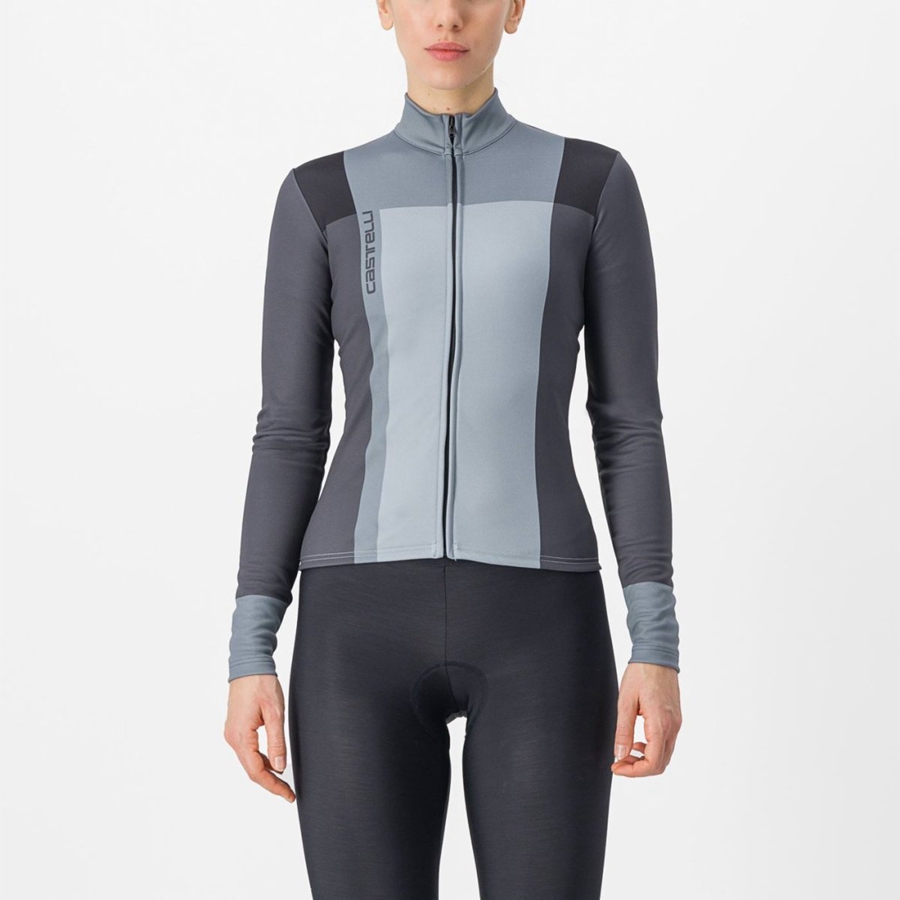 Castelli UNLIMITED W THERMAL Jersey Dames Zwart Grijs | FUA794318