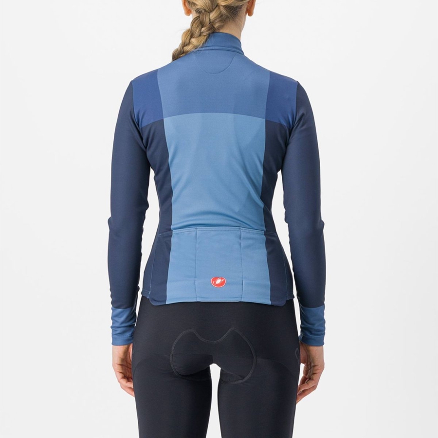 Castelli UNLIMITED W THERMAL Jersey Dames Blauw Blauw | VAH963742