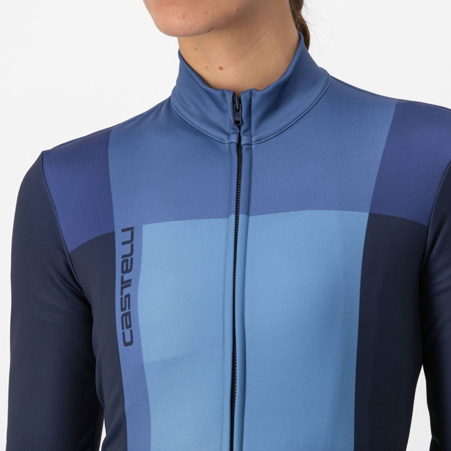 Castelli UNLIMITED W THERMAL Jersey Dames Blauw Blauw | VAH963742