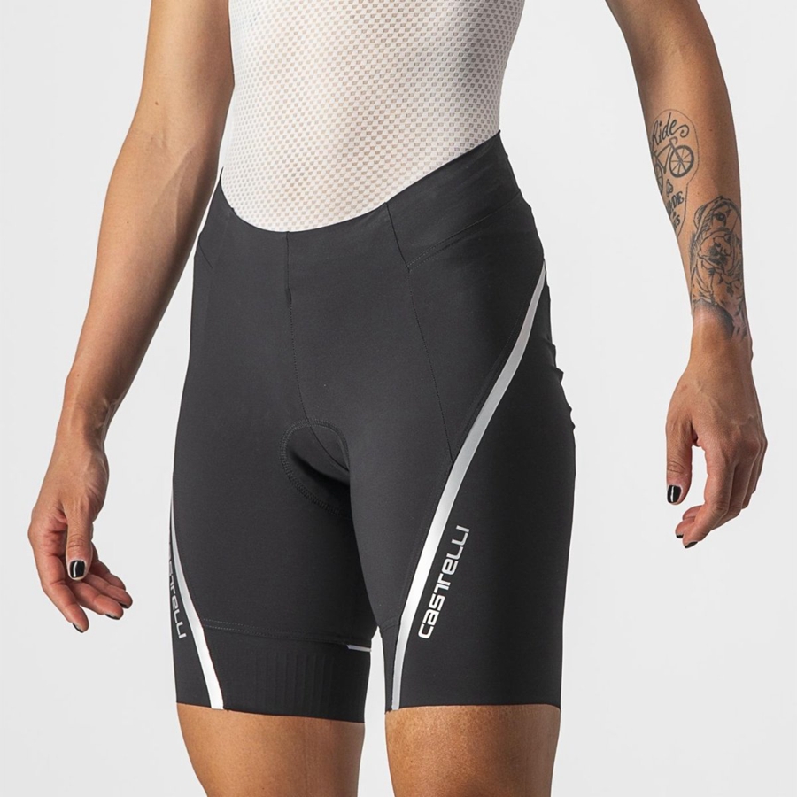 Castelli VELOCISSIMA 3 Korte Broek Dames Zwart Zilver | BOK497683