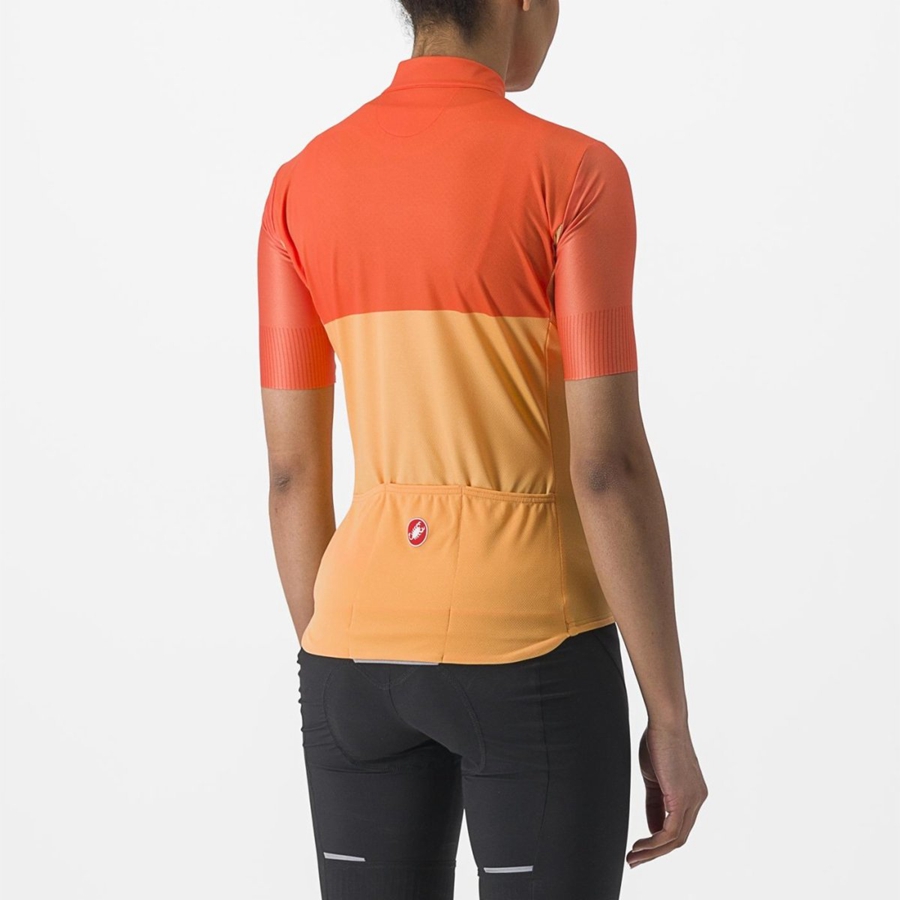 Castelli VELOCISSIMA Jersey Dames Oranje Dieprood | GYW315062