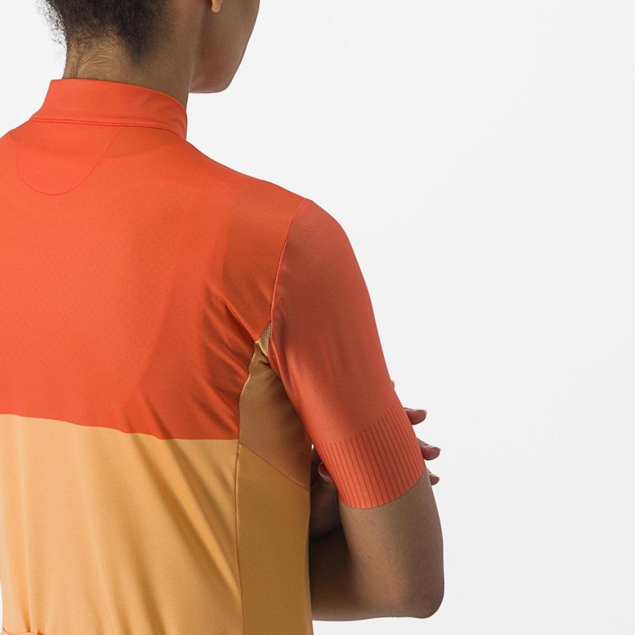 Castelli VELOCISSIMA Jersey Dames Oranje Dieprood | GYW315062