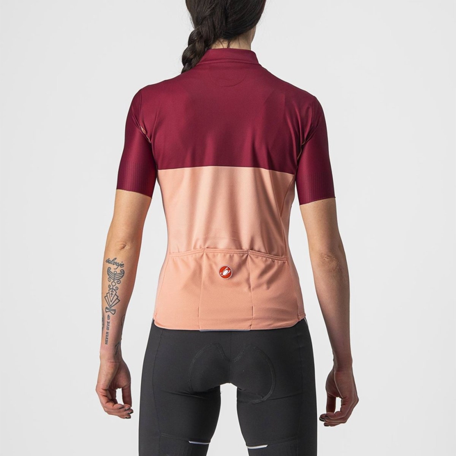 Castelli VELOCISSIMA Jersey Dames Roze Bordeaux | MJF712950